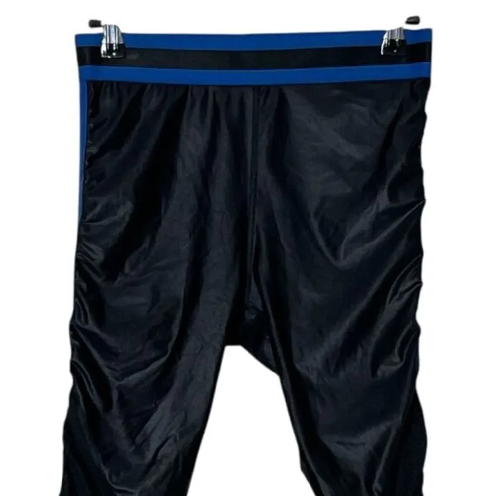 Alala Varsity Tight Leggings Size Small Black Blue Contrast High Rise Athleisure